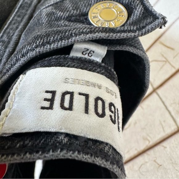 Agolde Hi-Rise Stovepipe Black Women's Jeans - Picture 6 of 12